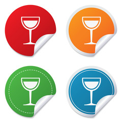 Wine glass sign icon. Alcohol drink symbol.