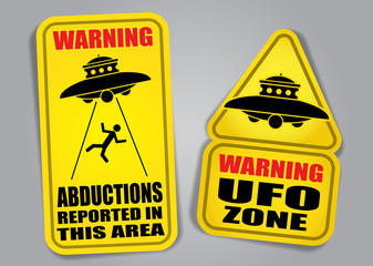 Fototapeta premium Warning UFO Signs
