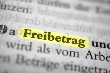 Freibetrag - gelb markiert