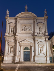 Fototapeta na wymiar Venice - church Chiesa di San Rocco in dusk.
