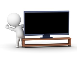 3D Character waving from behind generic HDTV
