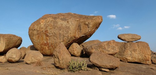 Beautiful balancing granite boulder