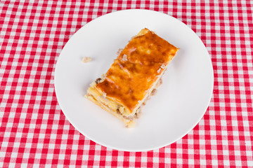 potato pie on a white plate