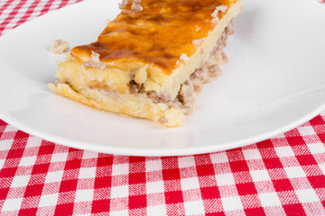 potato pie on a white plate