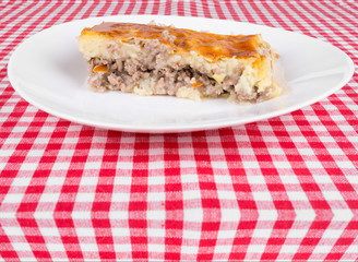 potato pie on a white plate