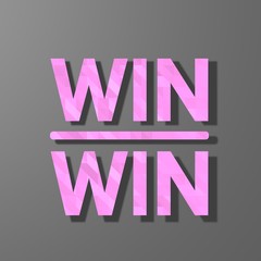 pink low poly win win sign