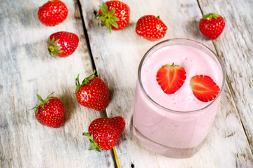 strawberry milkshake with strawberry