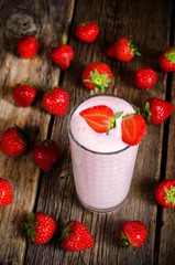 strawberry milkshake with strawberry