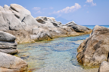 Rocks in the sea, Halkidiki in Greece