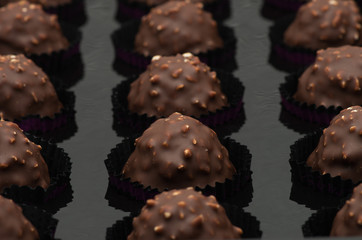 chocolate candies closeup