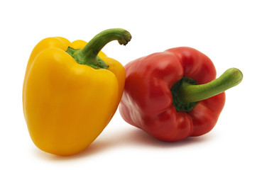 Fresh peppers isolated on white background