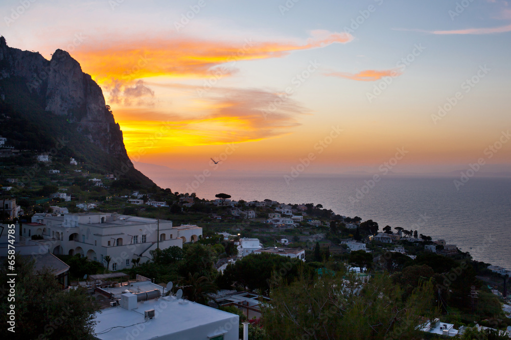 Wall mural Capri sunset