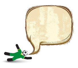 Soccer icons character with Speech Bubble. Vector Illustration