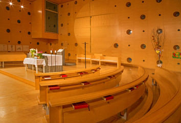 Obraz premium Vienna - Interior of modern chapel in Unocity