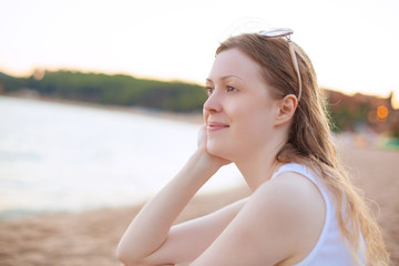 Young woman on beach