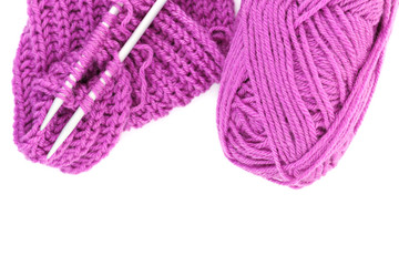 Knitting with spokes isolated on white