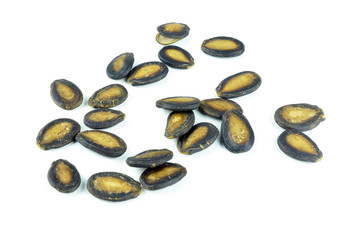 Black Melon Seeds on white background