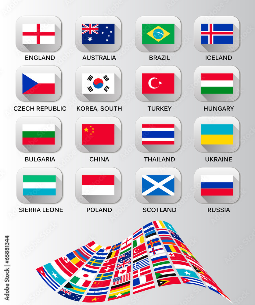 Canvas Prints flags of different countries. vector.