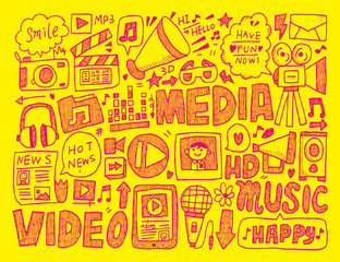 doodle media background