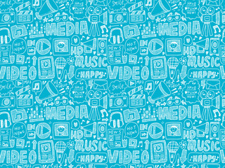 seamless doodle media pattern