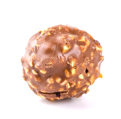 Chocolate ball isolated white background