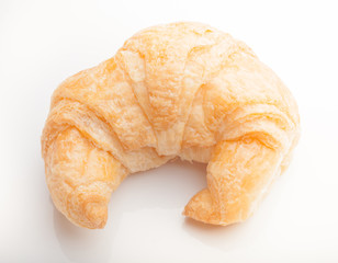 coffee and croissants on white blackground