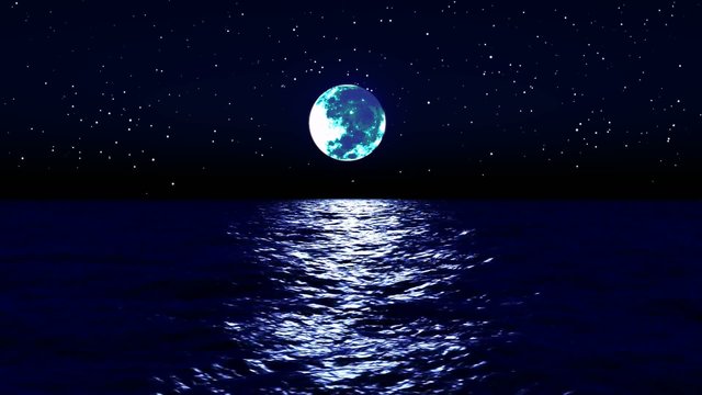 Mond Meer Nacht Wellen Ozean Sterne Wasser