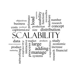 Scalability Word Cloud Concept in black and white