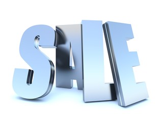 Sale metallic tag on white background