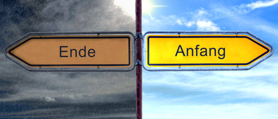 Strassenschild 2 - Anfang