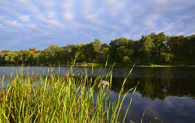 On the bank of the river a beautiful september day