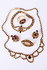 czech garnets jewelry set