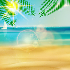 Tropical beach template.