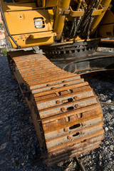 Yellow excavator