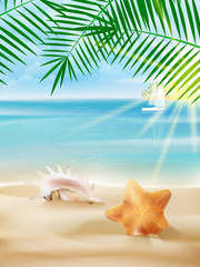 Fototapeta na wymiar Summer vacation poster template.