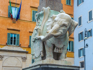 Elephant and Obelisk by Bernini in Piazza della Minerva, Rome, I