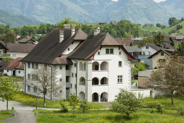 Fototapeta na wymiar Winkelriedhaus in Stans, Nidwalden, Schweiz