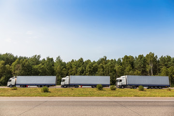 Trucks on the road