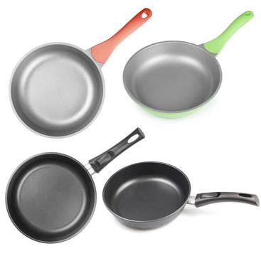 frying pans os skillets set isolated