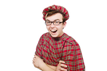 Funny scotsman isolated on white