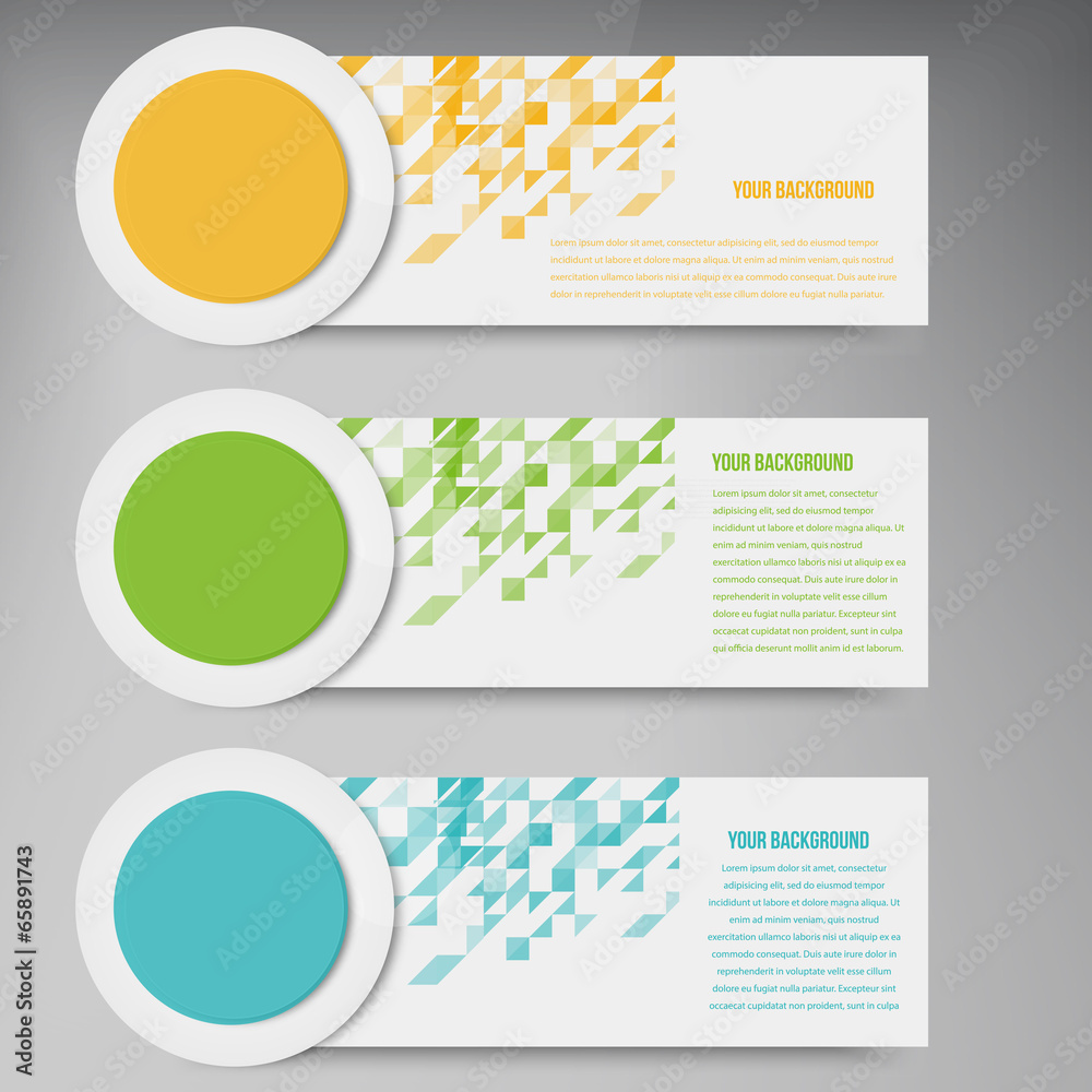 Sticker vector abstract circles template banner. design
