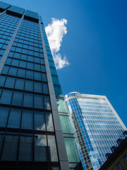 Fototapeta na wymiar Skyscrapers in the financial district of Frankfurt, Germany