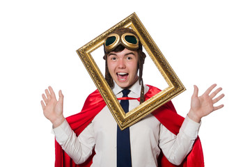 Fototapeta premium Funny hero isolated on the white