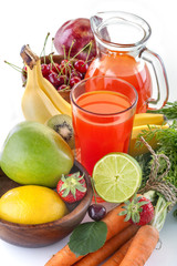 healthy multivitamin juice with various fruit and vegetables
