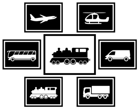 set cargo and freight transport icons