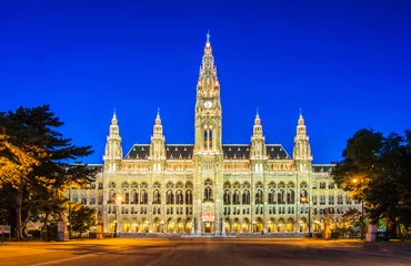 Fotobehang Rathaus Mayor-kantoor in Wenen, Oostenrijk © Elnur