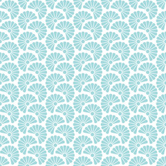 Retro Seamless Pattern Flowers Turquoise