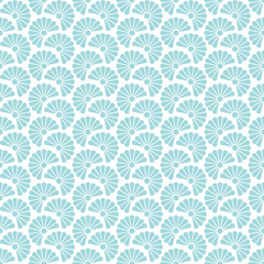 Retro Seamless Pattern Flowers Turquoise