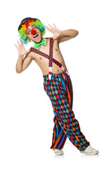 Funny clown isolated on the white background