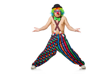 Funny clown isolated on the white background